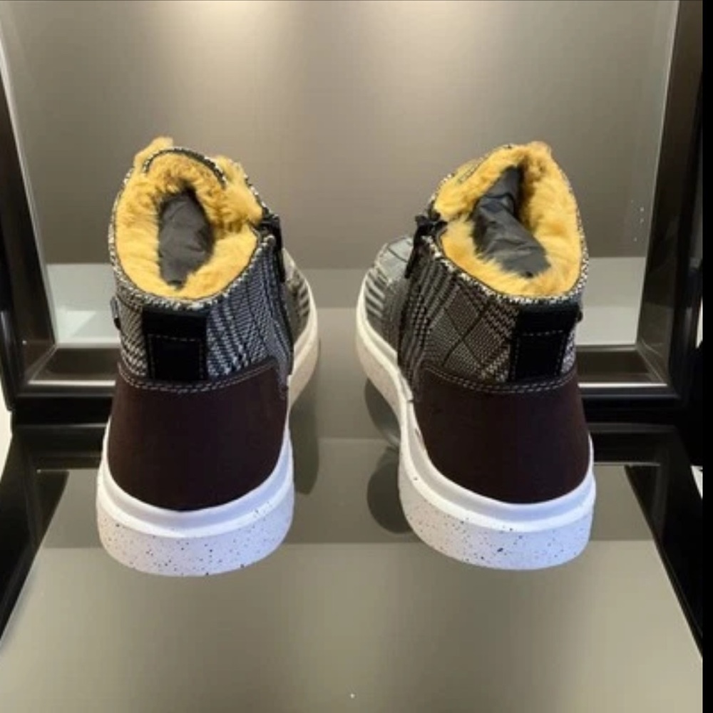 Plaid Black Yellow Fur Boot Zip-Up & Lace Romika Helsinki 02 Sz40 8-8.5 Sneakers - Picture 14 of 16